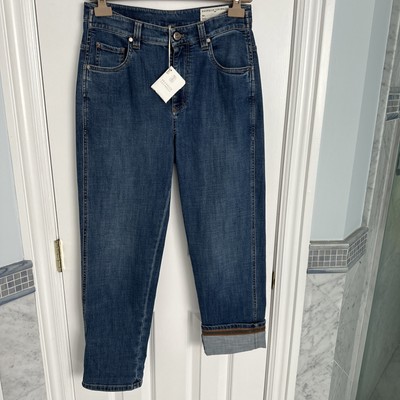 New Brunello Cucinelli Drowstring Jeans  With Monili Size 40