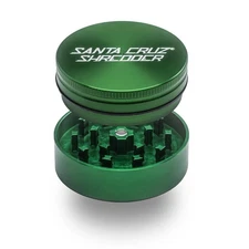 Metal Herb Grinder Knurled Top for Stronger Grip 2-Piece 2.2" (Green)