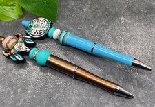 2 PC Handmade Silicone Beads Black Ink Pen Set Western Cowboy New B928