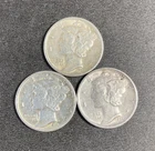 1941 PDS, Lot of 3 Mercury Dimes 90% Silver 1941-P, 1941-D, 1941-S,  Circulated