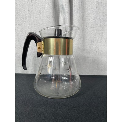 Vintage Corning Coffee Pot Atomic Star Burst 4 cup Carafe, Heatproof