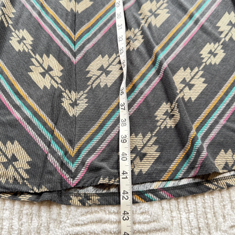 Mossimo Supply Co Falda Mujer M Gris Azteca Chevron Rayas Maxi Boho Y2K Foto 4 de 4