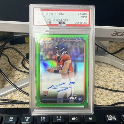 2024 TOPPS CHROME RC AUTOS VARIATIONS GREEN REFRACTOR #RABNI BO NIX 10/99 PSA 9