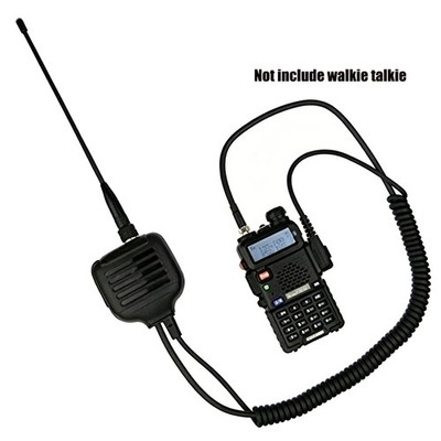 Handheld Shoulder Remote Speaker Dual PTT Mic Microphone with SMA-F Antenna