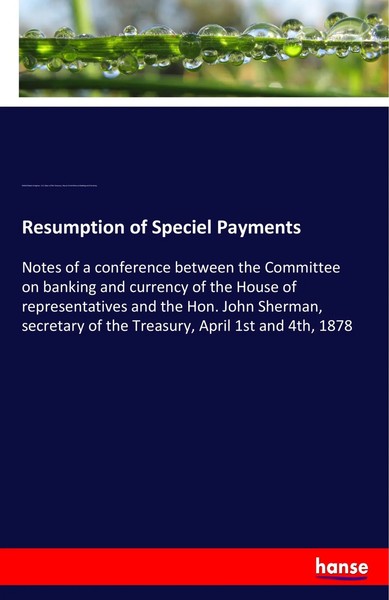 United States Congress (U. A.) | Resumption Of Speciel Payments | Taschenbuch-image
