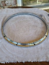 VINTAGE LUDWIG 14" PAT-PEND TWIN CHANNEL DIE-CAST SNARE DRUM RIM-10 HOLE-G