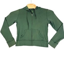 American Eagle Outfitters Womens Green Full Zip Hoodie Sweatshirt Size L Cotton