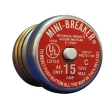 Bussmann BP/MB-15 15 Amp Edison Base Plug Fuse Circuit Breaker 125V New