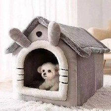 Indoor Warm Dog House Pet Bed Tent for Dogs  Cats with Washable Cushion