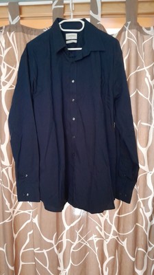 Herren Businesshemd Canda C&A Langarm Gr. 44 XL dunkelblau Top Zustand!