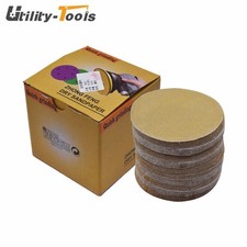 100 Pcs Precision Disc Hook Loop Pads Sanding Discs Flocking NO-Hole 5" 180 Grit