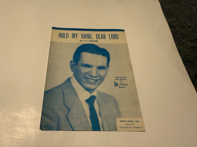 RARE Sheet Music Hold My Hand Dear lord-bob daniels 1954