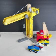Melissa  Doug Magnetic Car Loader Truck w Cars  Wooden Crane Lot
