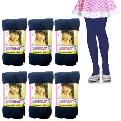 Navy footed tights for girls: Dance stockings pantyhose XL 6 pcs