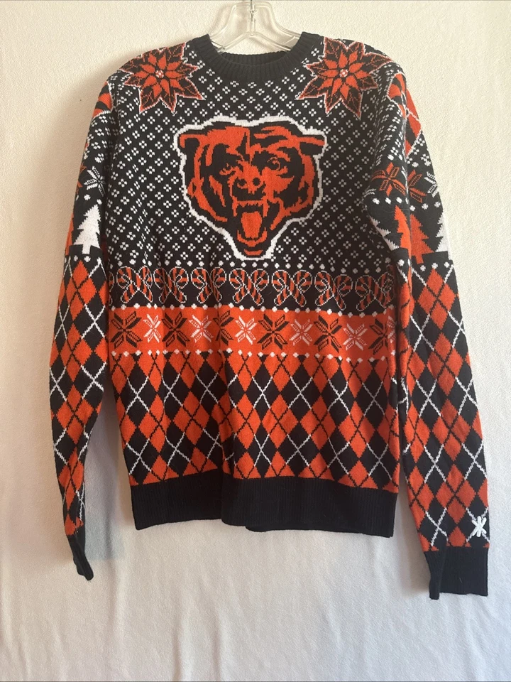 🔥 Chicago Bears • Ropa del equipo de la NFL • Suéter feo de Navidad • Para hombres adultos Talla S Foto 2 de 4