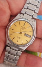 Seiko 5 Automatic vintage Watch Gold dial 7009 movement Day/Date @Japan