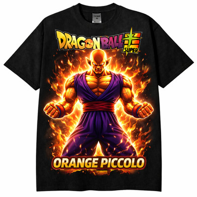 DBZ Anime Beast Warrior Graphic T-Shirt Orange Fire Energy Aura Tee Unisex