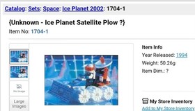 *RARE* LEGO 1704 Space Ice Planet Set Name "unknown"? Complete, 1 Minifigure