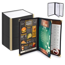 WeChef 30pcs Restaurant Menu Covers 8.5x11IN Book Style Cafe Bar 3 Page 6 View