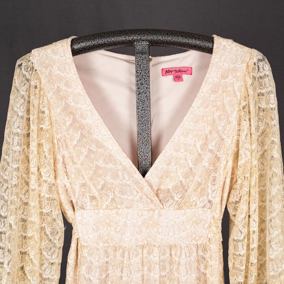 Vestido Betsey Johnson Encaje Jardín Hada Talla 14 Y2K Romántico Capricho Coqueta Foto 2 de 4