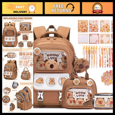 30PCS Capybara School Backpack Set for Girls - Cute Supplies Stationery Includ