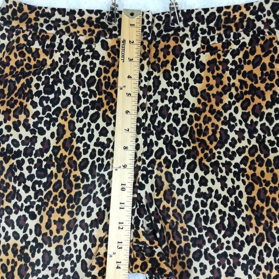 Pantalones Larry Levine para mujer capri estampado de leopardo elástico pana tiro alto 16 Foto 4 de 4