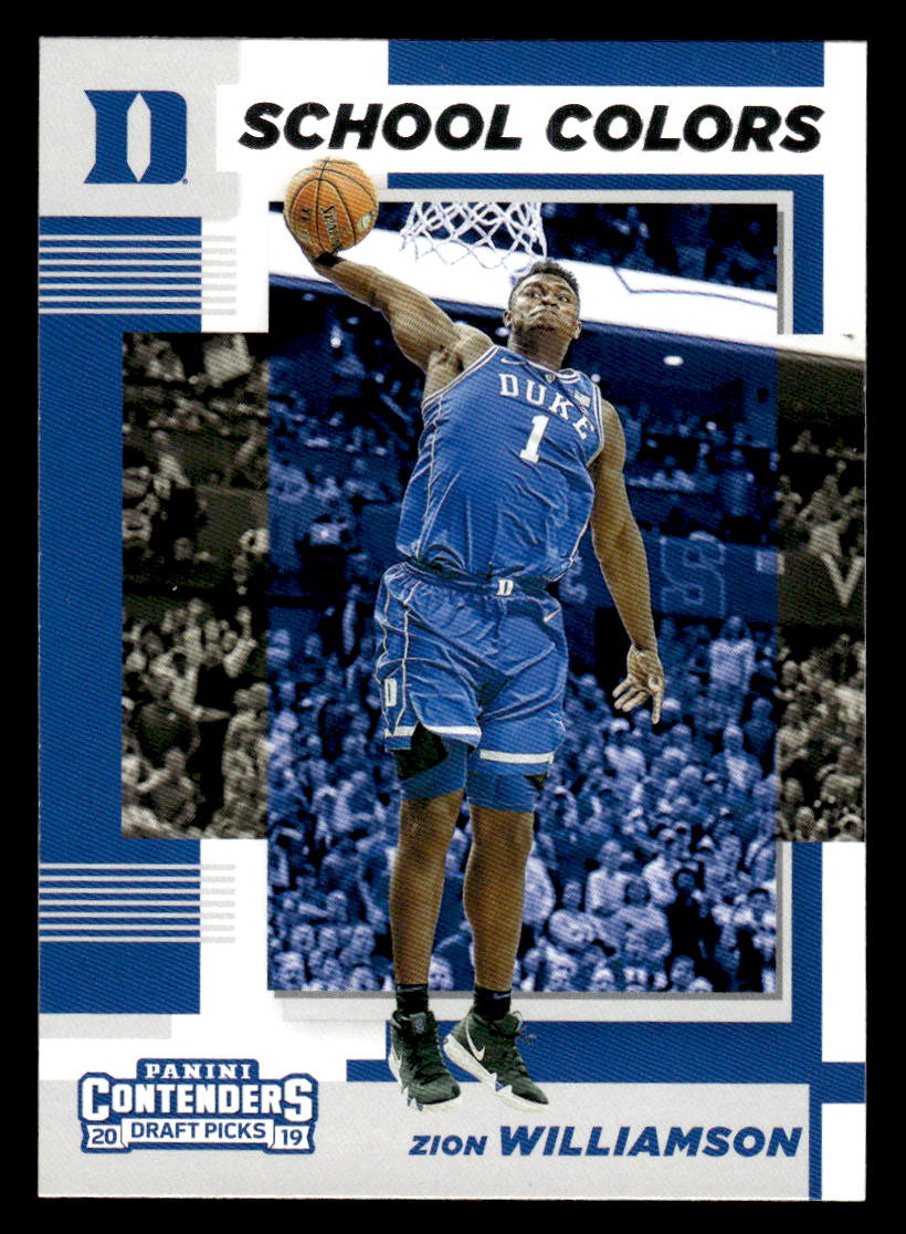 2019 Panini Contenders Draft Picks #1 Zion Williamson School Colors PELICANS