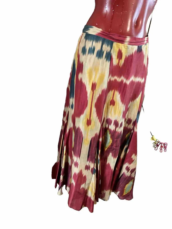 BEAUTIFUL SILK LAUREN RALPH LAUREN MIDI COLORFUL FULL SKIRT -PLUS SIZE 18W EUC - Image 3 of 4