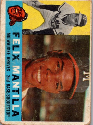 Felix Mantilla 1960 Topps #19 BASEBALL Card Milwaukee Braves - 第 1/2 張圖片