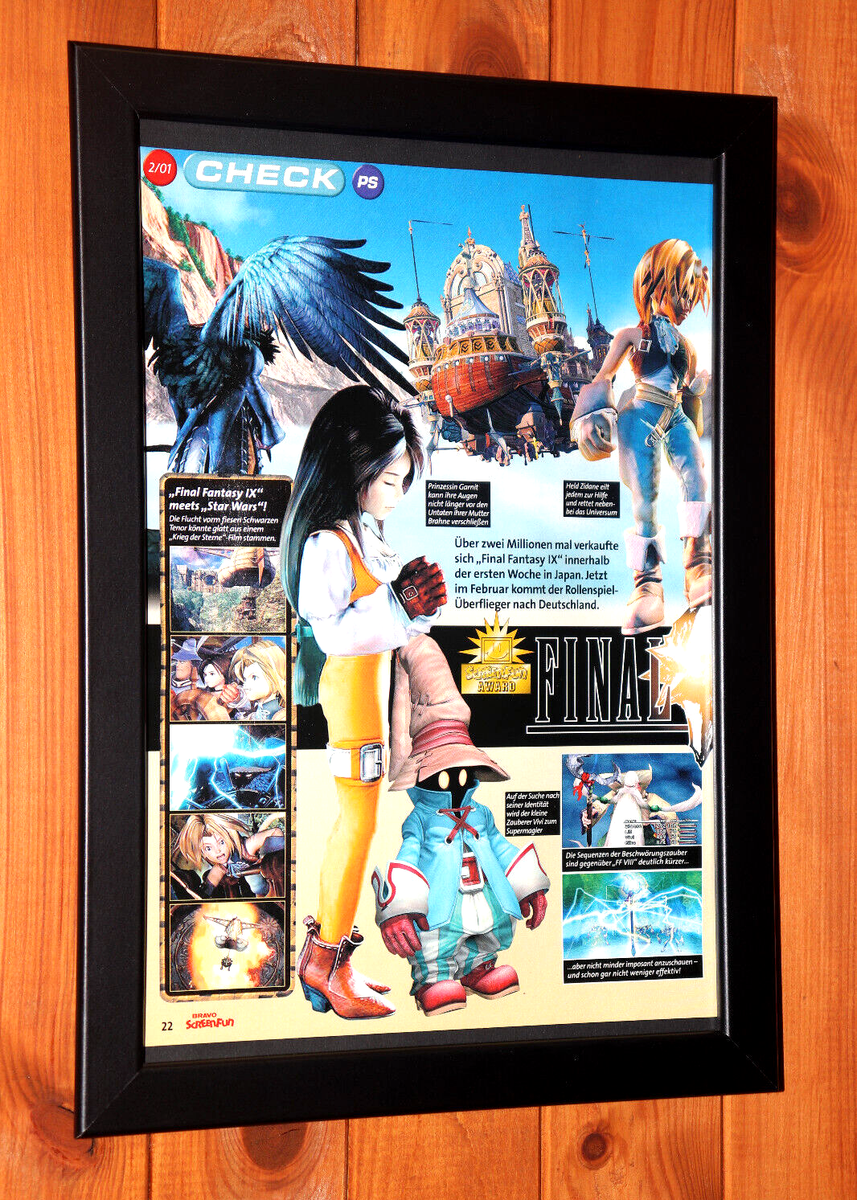 Final Fantasy IX 9 PS1 Squaresoft Rare Small Vintage Poster / Ad