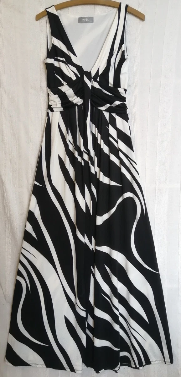Wallis Black And White Maxi Dress UK 10