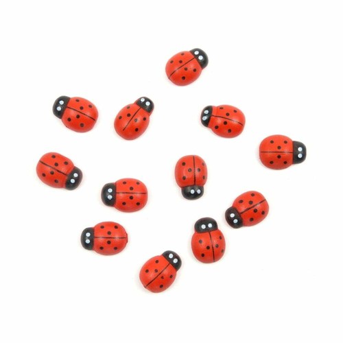 Ladybird Ladybug Fridge Magnets cute strong neodymium painted wood -4 gift boxed - Picture 2 of 5