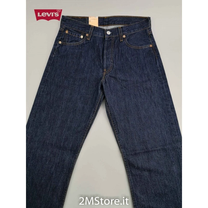 Jeans LEVI'S 501 Original Fit 501.01.01 Indigo Bleu Foncé Droit Vintage - Photo 3/4