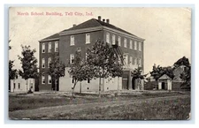 1914 TELL CITY, IN Postcard-  NORTH SCHOOL BUILDING IND
