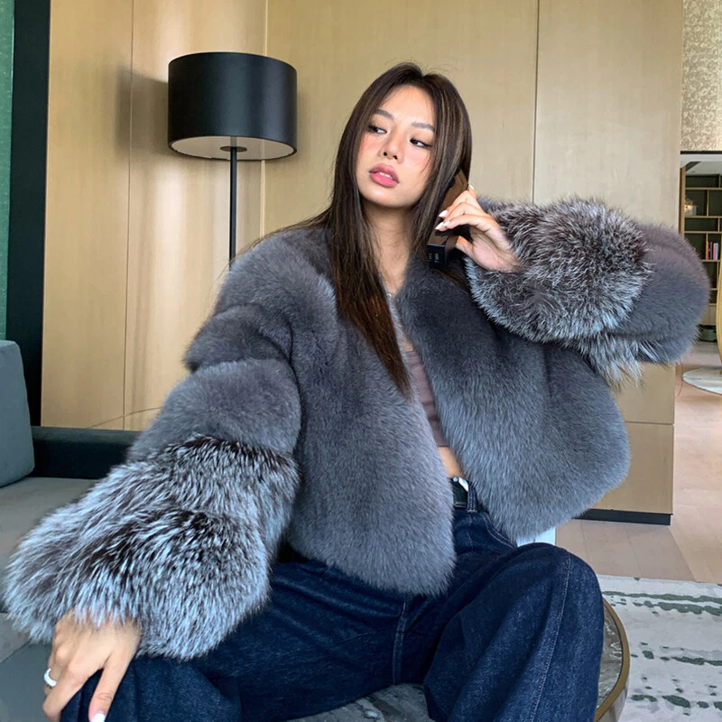 Silver fox fur shop coat for sale