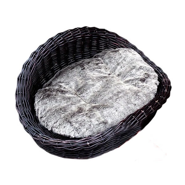 Handmade Oval Padded Wicker/willow dog& cat basket, sofa basket,Dark   — 第 2/4 张图片