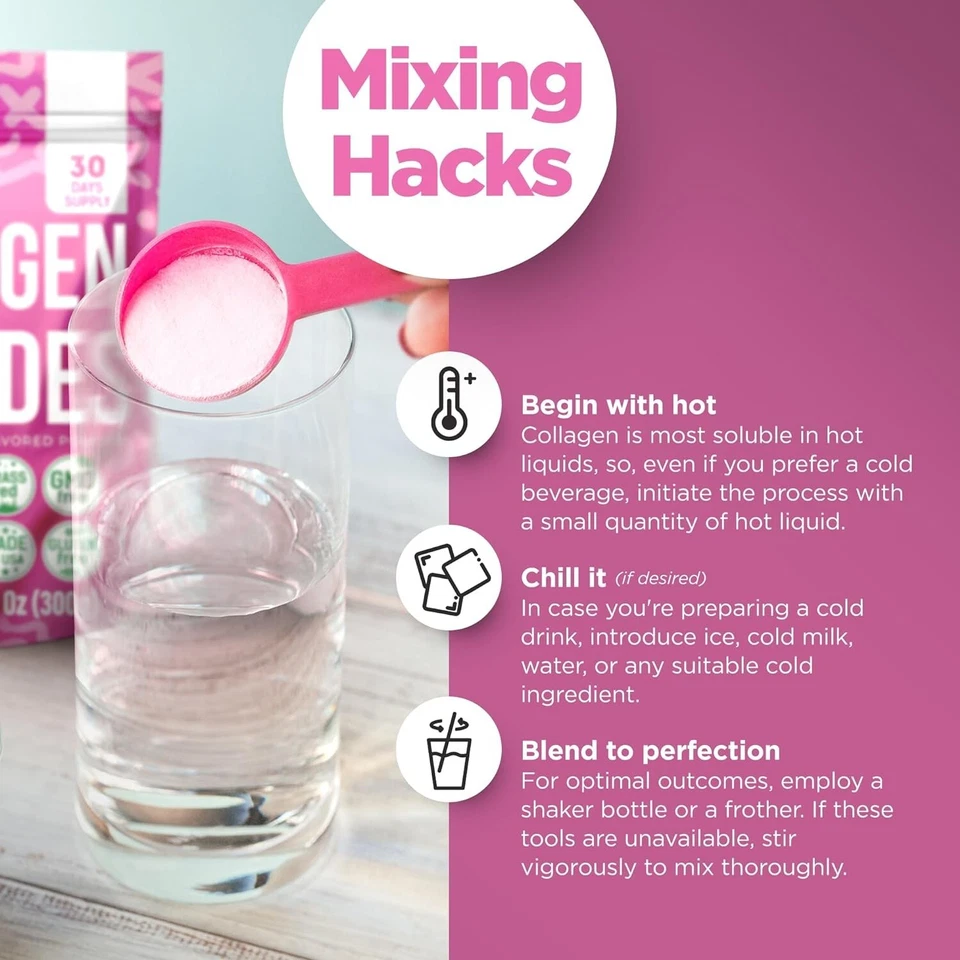 Paquete de 2 péptidos de colágeno en polvo para mujeres proteína de colágeno tipos I y III 10 oz Foto 3 de 4