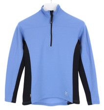 HAGLOFS Polartec Sweatshirt Women's UK 10 Half Zip Mock Neck Pullover Stretch