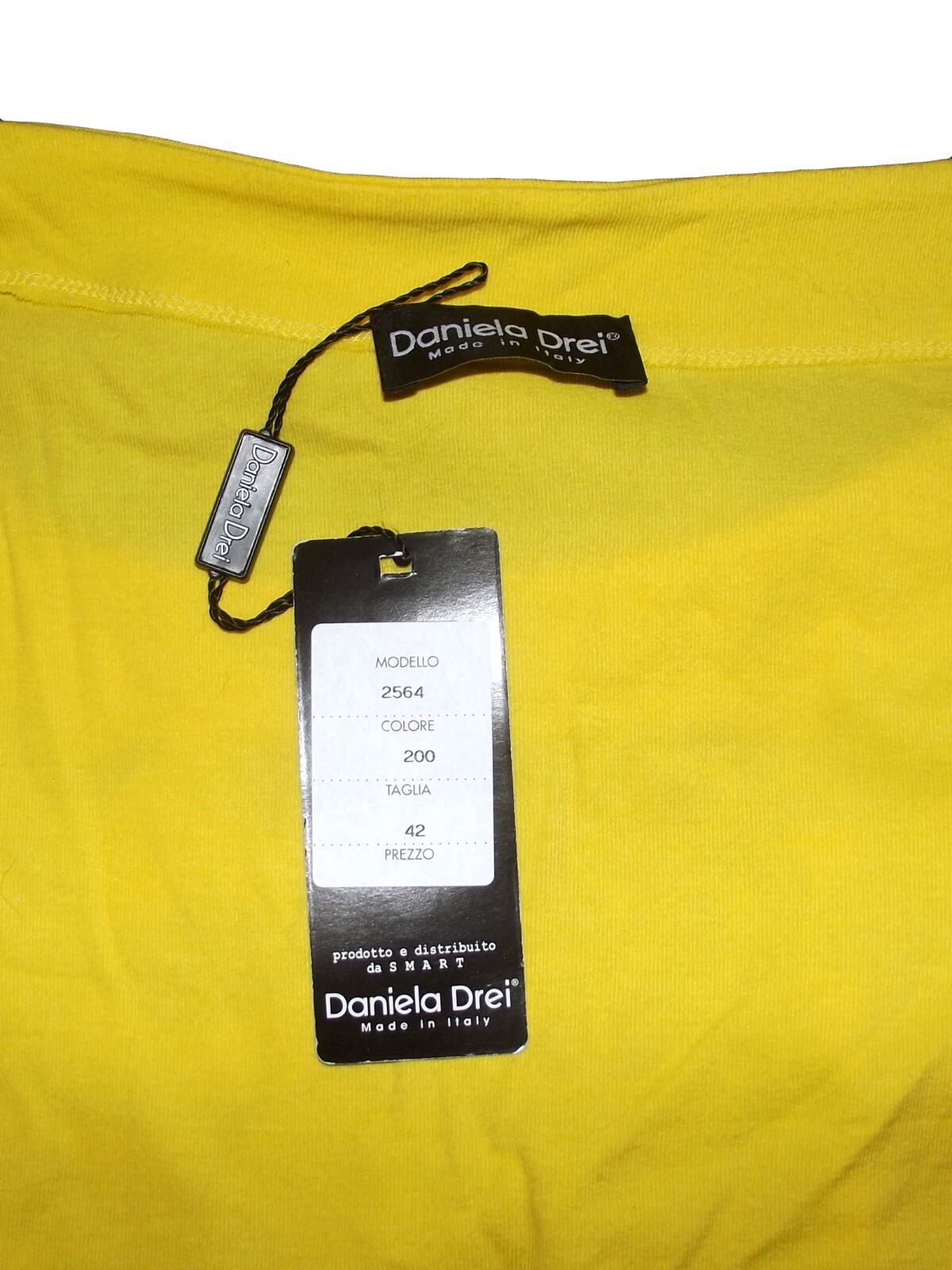 Daniela Drei Womens Yellow Round Short Sleeve Jersey T-Shirt Size Medium image 6