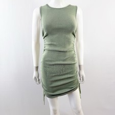 Lioness Military Minds Sage Green Ruched Sleeveless Mini Dress Womens XS