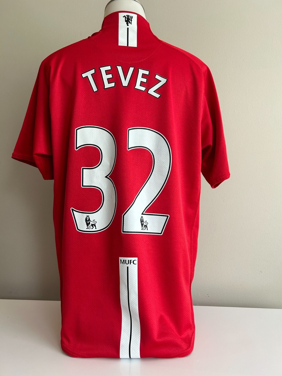 Tevez 32 Nike Manchester United Red Devils Vintage Soccer Jersey