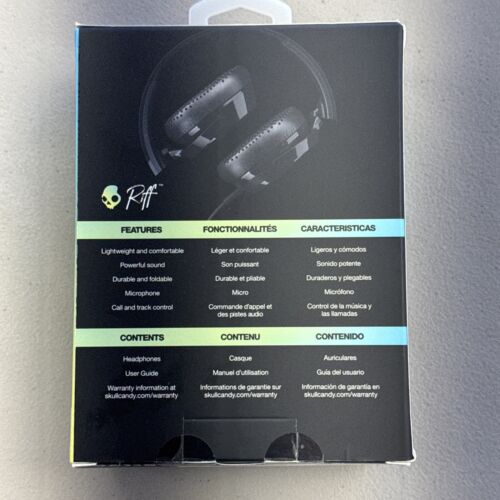 NEW Skullcandy Riff Wired On Ear Headphones with Mic Black - Picture 7 of 17