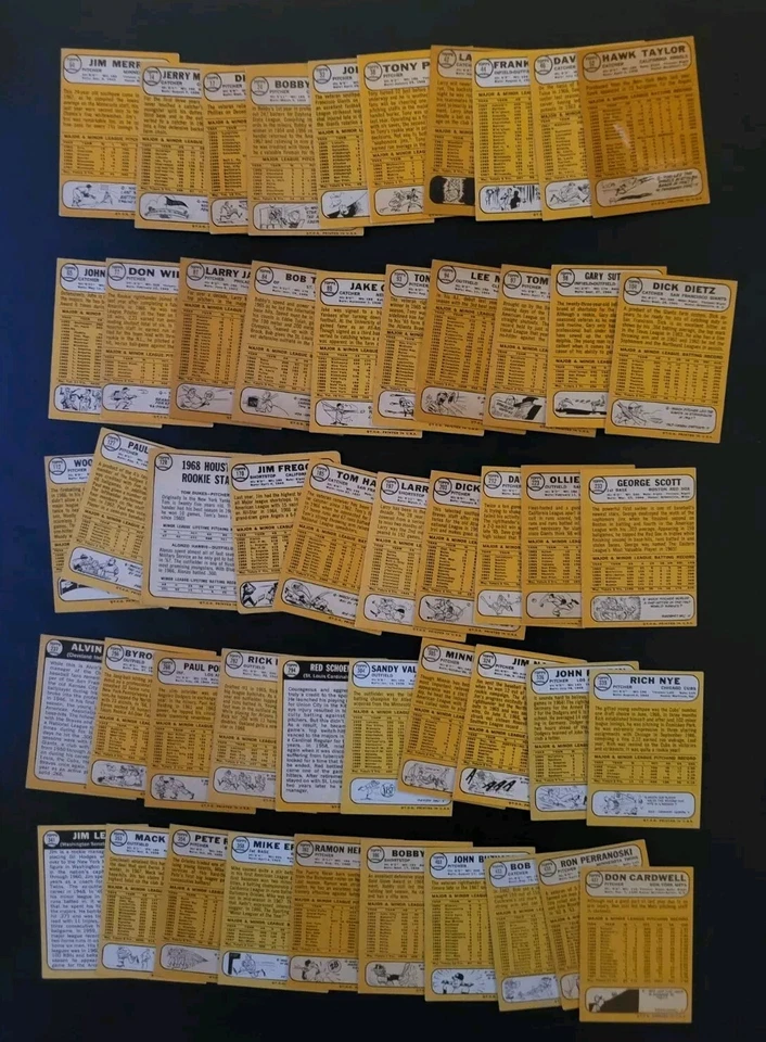 Lote de béisbol 1968 Topps - 50 excelentes tarjetas vintage - George Scott | Don Cardwell Foto 4 de 4