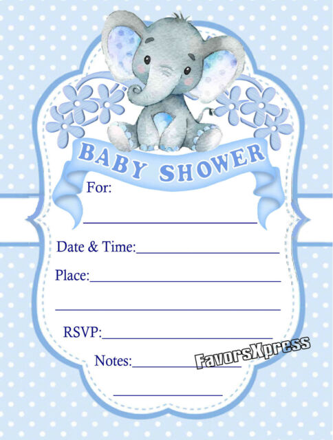 blue elephant baby shower