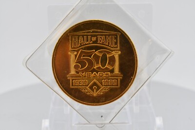 BASEBALL HALL of FAME 50th Anniversary Coin Cooperstown 24k Gold 