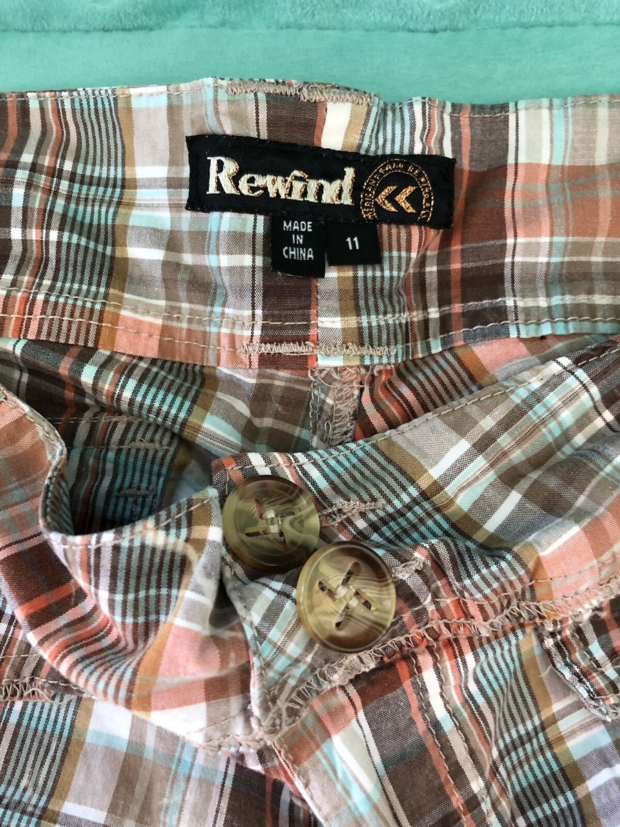 Short En Tissu écossais (plaid) Rewind Taille 11 Juniors - Occasion Très Bon état