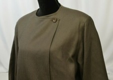 Clan Crest Scotland Sz 10 Coat Long Jacket Asymmetrical Wrap Textured Wool Pocke