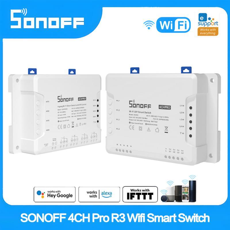 SONOFF 4CH PRO R3/4CH R3 Smart Switch WiFi Wireless Switch Module Voice Control