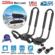 1 Pair J-Bar Kayak Carrier 220LBS Load Heavy Duty Canoe Car Top Mount Roof Rack