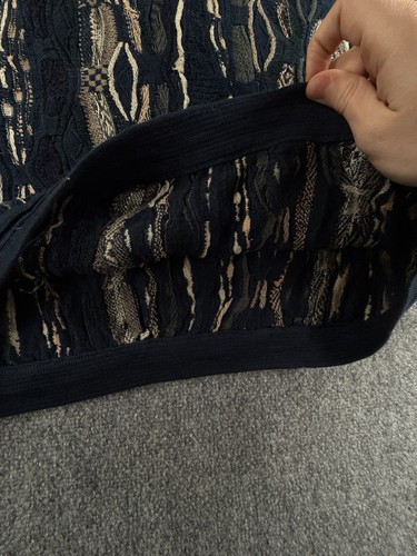COOGI Australia Made Sweater 2XL 3D Cotton Pullover Dark Blue Beige Crew Neck - Picture 11 of 14
